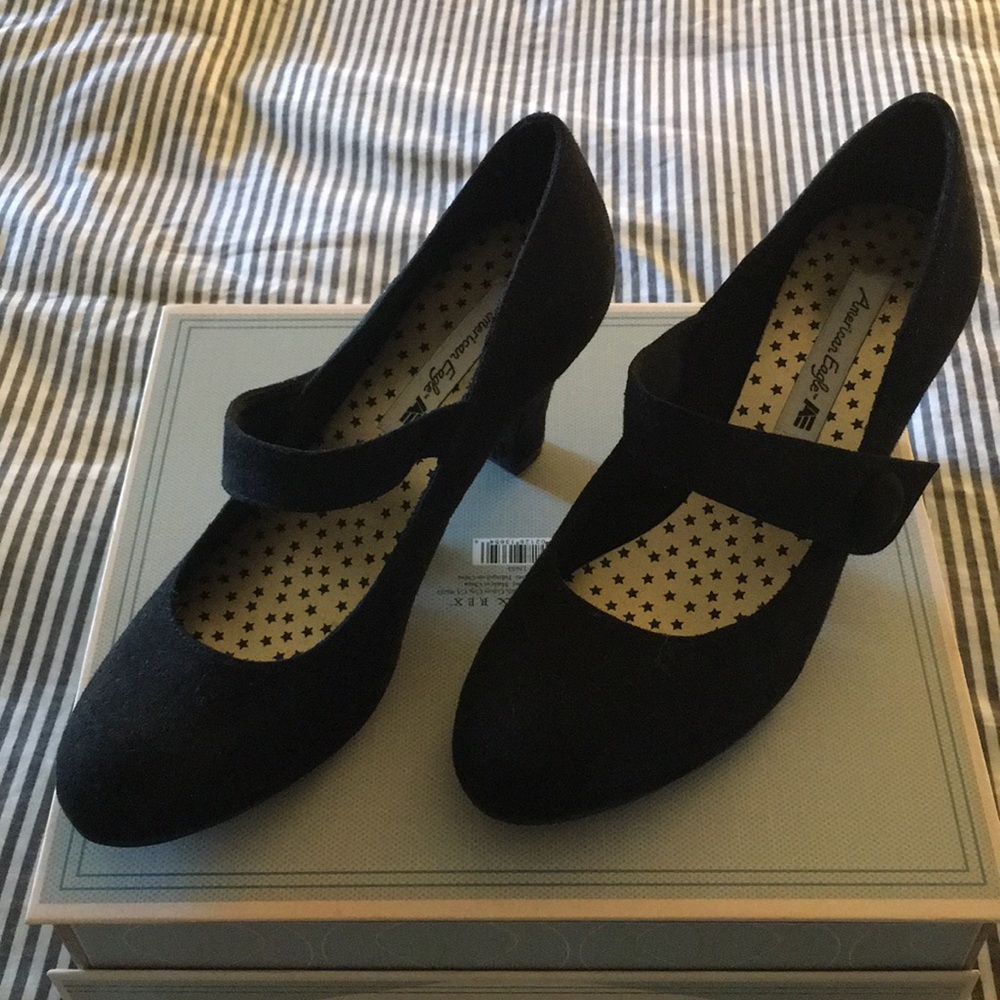 Brand new, unused American Eagle black suede heels